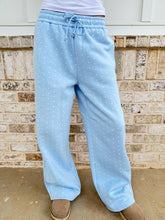 Load image into Gallery viewer, Baby Blue Polka Dot Flare Sweatpants