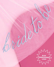 Load image into Gallery viewer, Bride to Be Blue Embroidered Veil | Bachelorette Bridal Show