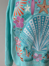 Load image into Gallery viewer, Ocean Gem Embroidered Mockneck Hoodie