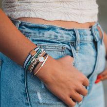 Load image into Gallery viewer, "Anchor" Nautical Colors with Anchor Charm Hair Tie Bracelets