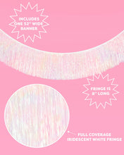 Load image into Gallery viewer, White Iridescent Fringe Banner | 5 ft, Party Decor