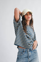 Load image into Gallery viewer, 8649HN Oversized Stripe Boyfriend Tee