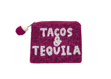 Load image into Gallery viewer, TACOS & TEQUILA BEADED COIN POUCH