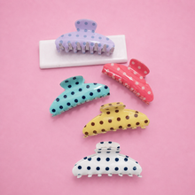 Load image into Gallery viewer, Retro Polka Dot Hair Claw - Glossy Spotted French | 40H1099
