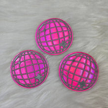 Load image into Gallery viewer, Iridescent Hot Pink Disco Ball Iron On Patch