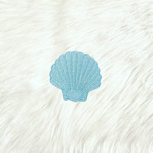 Load image into Gallery viewer, Seashell Blue Beach Embroidery Iron On Patch