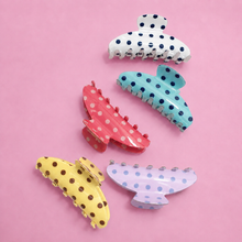 Load image into Gallery viewer, Retro Polka Dot Hair Claw - Glossy Spotted French | 40H1099