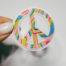 Load image into Gallery viewer, 2" Multicolored peace sign - Embroidered Hat Patch