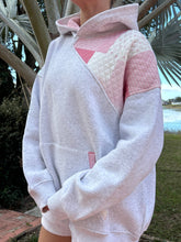 Load image into Gallery viewer, Pearl Grey Margo Quilted Patchwork Hoodie