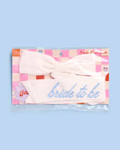 Load image into Gallery viewer, Bride To Be Embroidered Hair Bow | white, blue bridal