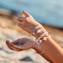 Load image into Gallery viewer, "Shimmer" Coral with Shell Hair Tie Bracelets