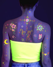 Load image into Gallery viewer, Fluorescent Rave Tattoos | glow, EDM, festival, neon