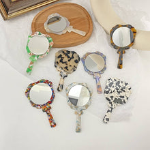 Load image into Gallery viewer, Vintage Acetate Handheld Round Makeup Mirror_CWMM6399