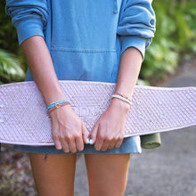 Load image into Gallery viewer, "Live" Teal and Coral with Gold Accent Hair Tie Bracelets