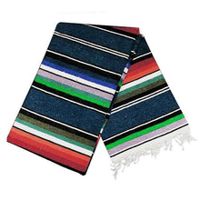 Load image into Gallery viewer, 100% Cotton Blue Pastel Serape Mexican Blanket