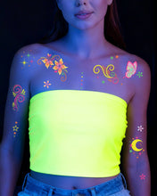 Load image into Gallery viewer, Fluorescent Rave Tattoos | glow, EDM, festival, neon