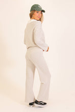 Load image into Gallery viewer, Striped Collared Knit Lounge Pant Set