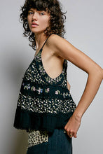 Load image into Gallery viewer, A-body Flared Fit Double Gauze Floral Embroidery Sleeveless