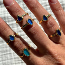 Load image into Gallery viewer, Blue Sea Glass Ring (Handmade)