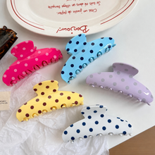 Load image into Gallery viewer, Retro Polka Dot Hair Claw - Glossy Spotted French | 40H1099