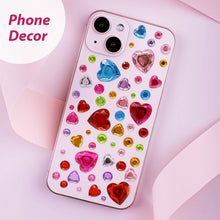 Load image into Gallery viewer, Wrapables 327pcs Acrylic Self Adhesive Crystal Rhinestone Gem Stickers, DIY, Arts & Crafts Supplies (3 sheets), Hearts