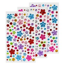 Load image into Gallery viewer, Wrapables 327pcs Acrylic Self Adhesive Crystal Rhinestone Gem Stickers, DIY, Arts & Crafts Supplies (3 sheets), Flowers