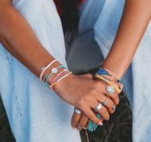 Load image into Gallery viewer, "Embrace" Bright Pastels with Silver Sea Turtle Charm Hair Tie Bracelets