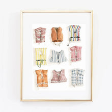 Load image into Gallery viewer, Boat coats collection watercolor wall art print
