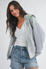 Load image into Gallery viewer, 5189HK Striped Zip Hoodie