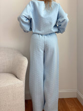 Load image into Gallery viewer, Baby Blue Polka Dot Flare Sweatpants