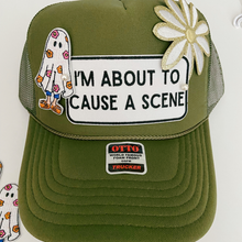 Load image into Gallery viewer, 4" I'm About To Cause a Scene - White & Black - Embroidered Hat Patch