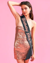 Load image into Gallery viewer, Birthday Party Black Glitter Sash, Rose Gold,Bday Gift
