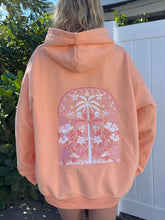 Load image into Gallery viewer, Sherbet Orange Tropical Palms Hoodie