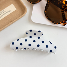 Load image into Gallery viewer, Retro Polka Dot Hair Claw - Glossy Spotted French | 40H1099