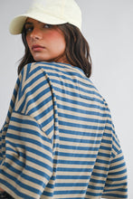 Load image into Gallery viewer, 8649HN Oversized Stripe Boyfriend Tee