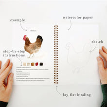 Load image into Gallery viewer, Animals watercolor workbook