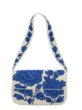 Load image into Gallery viewer, Blue Floral Single Sided Shoulder Bag