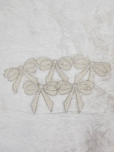 Load image into Gallery viewer, Rhinestone Bow with Silver Outline and White Pearl Iron-on Patch