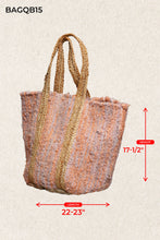 Load image into Gallery viewer, Handwoven Orange Striped Textured Bohemian Casual Tote Bag