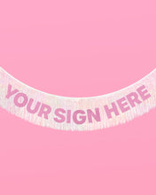 Load image into Gallery viewer, White Iridescent Fringe Banner | 5 ft, Party Decor