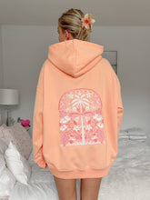 Load image into Gallery viewer, Sherbet Orange Tropical Palms Hoodie