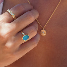 Load image into Gallery viewer, Blue Sea Glass Ring (Handmade)