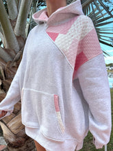 Load image into Gallery viewer, Pearl Grey Margo Quilted Patchwork Hoodie