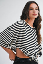 Load image into Gallery viewer, 8649HN Oversized Stripe Boyfriend Tee