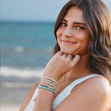Load image into Gallery viewer, "Reflect" Gold Wave with Beachy Neutrals Hair Tie Bracelets