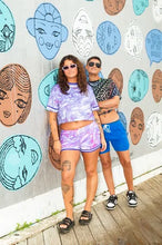 Load image into Gallery viewer, CTS PURPLE WATERMARBLE SWIM TO GYM SHORT- PURPLE