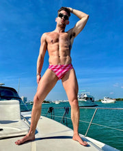Load image into Gallery viewer, CTS HOT PINK STRIPED SWIM BRIEF