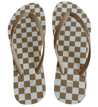 Load image into Gallery viewer, Local Beach Women's Classic Flip Flop Checkers - Tan