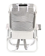 Load image into Gallery viewer, Local Beach Brush Stripe Reclining Backpack Chair - Black
