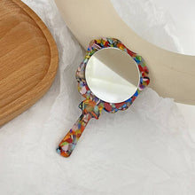 Load image into Gallery viewer, Vintage Acetate Handheld Round Makeup Mirror_CWMM6399